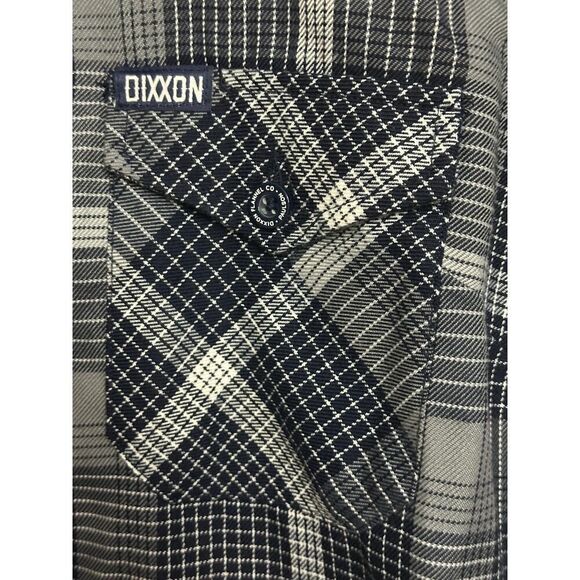 Dixxon Shirt Women’s Gray Blue The Paulson Plaid Button Up Flannel Pockets - Picture 6 of 8